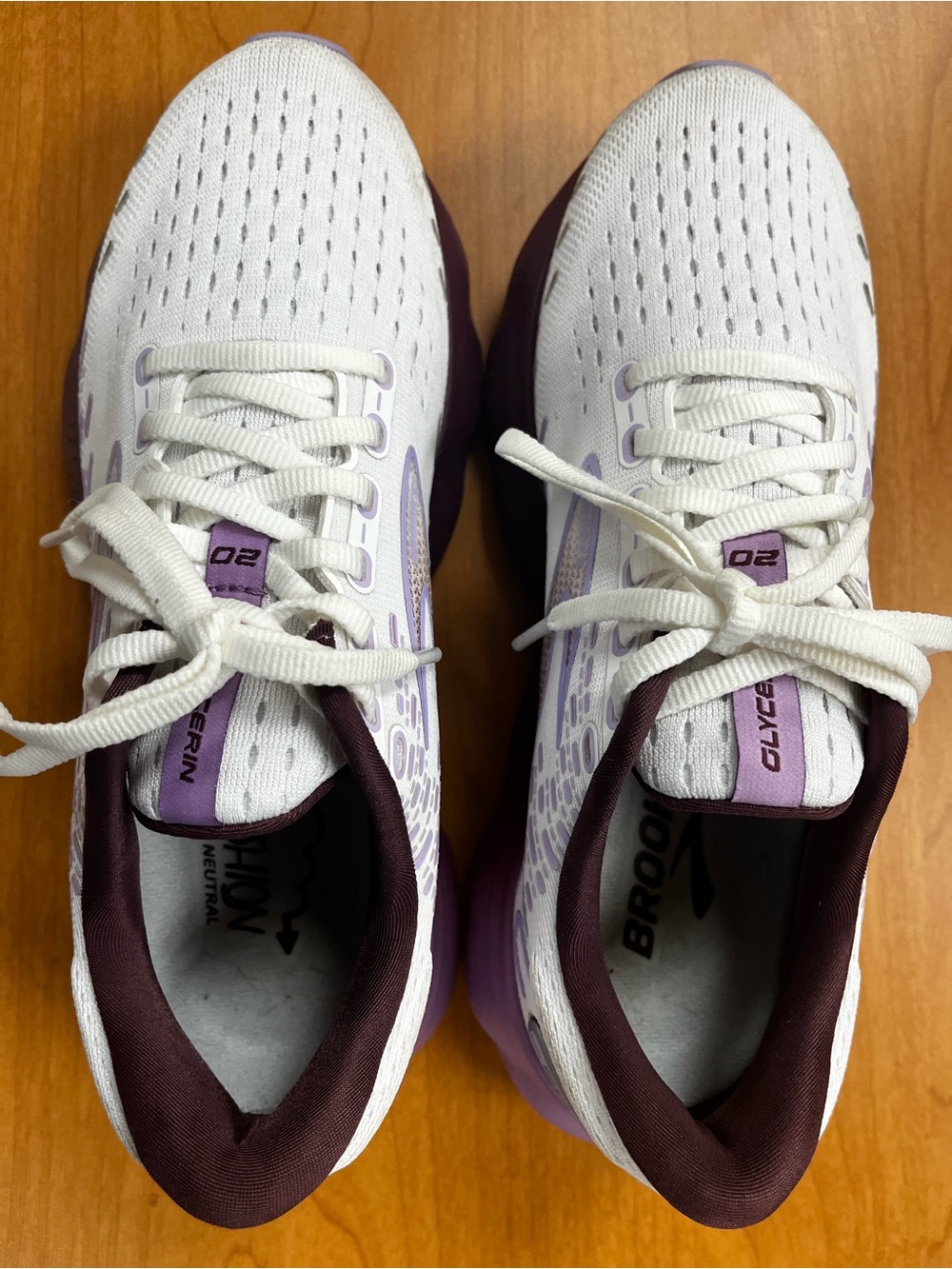 Brooks Glycerin 20 Womens 7.5B White Running Walking Shoes 1203691B168 EUC - Picture 5 of 8